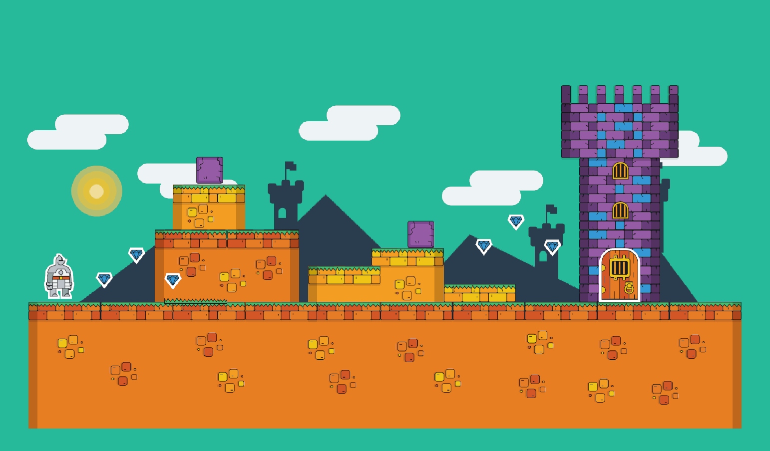 Sticker Knight - orthogonal platformer with parallax layers